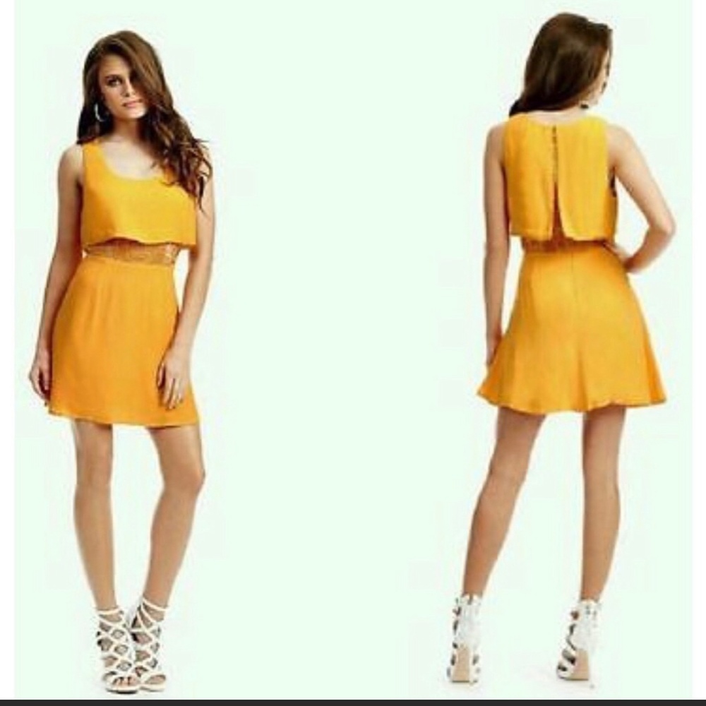NWT Guess by Marciano Danika Yellow Dress - Picture 6 of 6